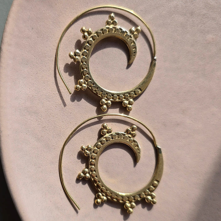 Handmade Lorena Brass Hooks Earrings