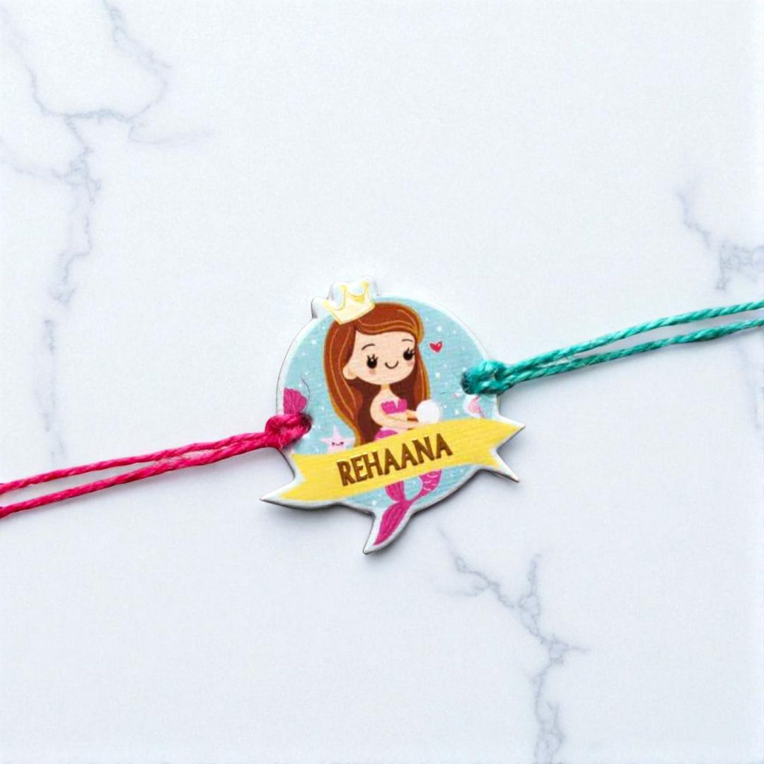 Personalized Ecofriendly Mermaid Theme Paper Kids Rakhi