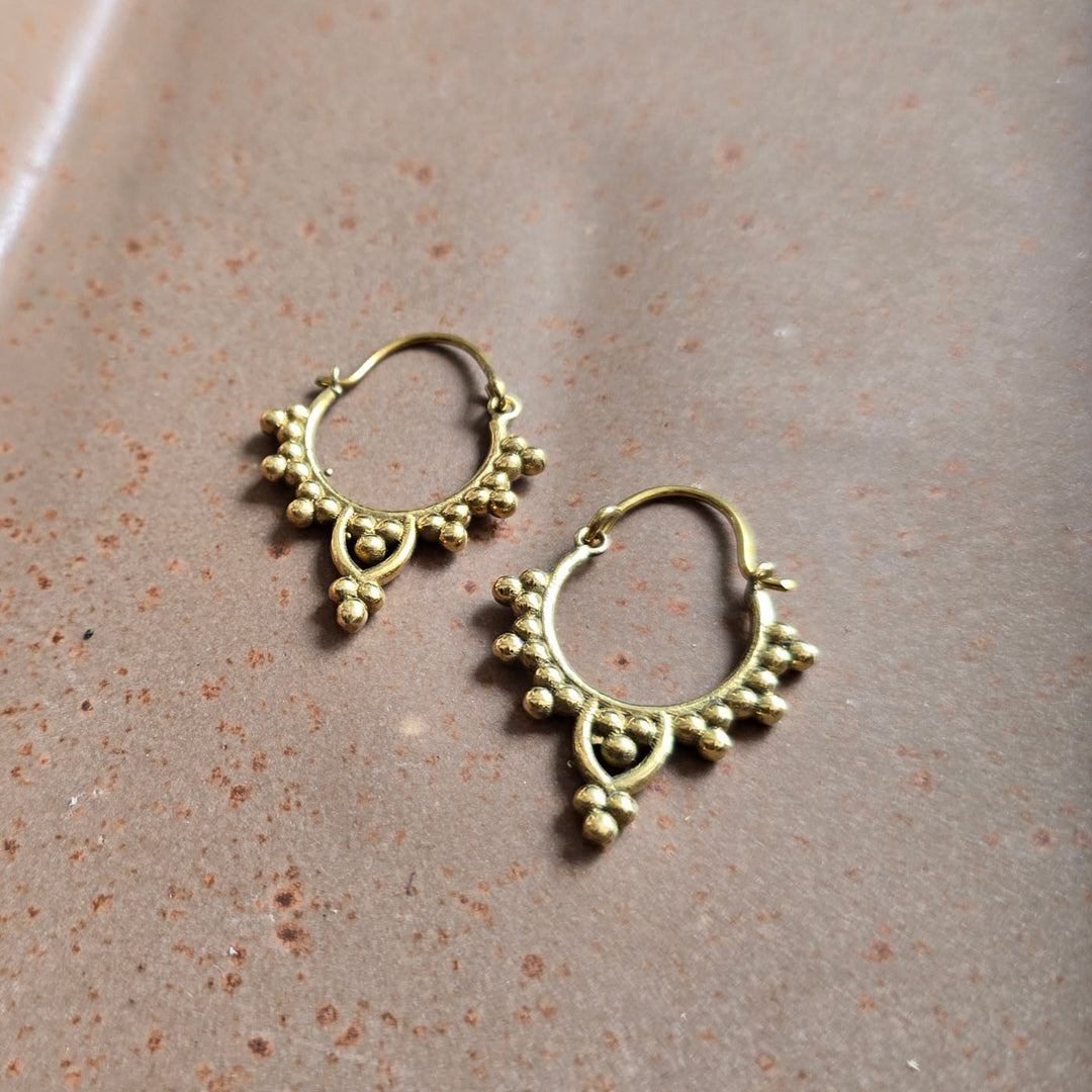 Handmade Mary Hoops Brass Earrings