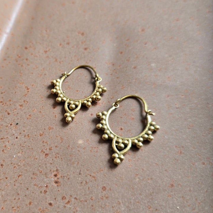 Handmade Mary Hoops Brass Earrings
