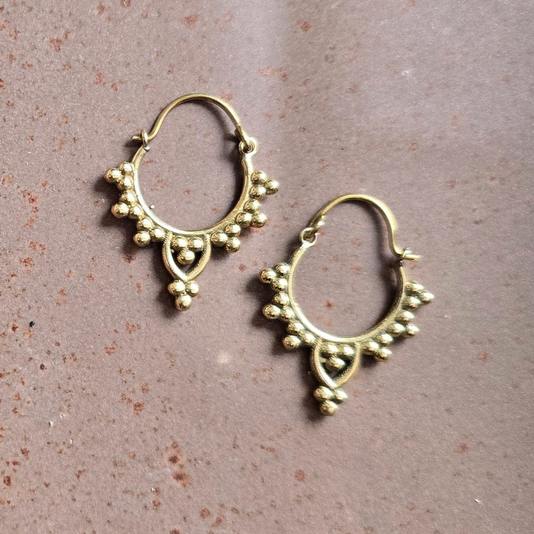 Handmade Mary Hoops Brass Earrings