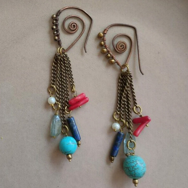 Handmade Metallic Harmony Brass Earrings | Set Of 3