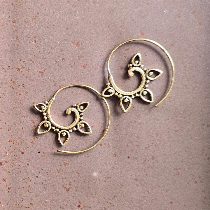 Handmade Mia Hooks Brass Earrings