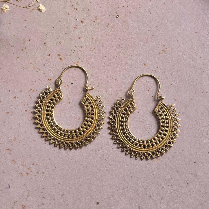 Handmade Mila Hoops Brass Earrings