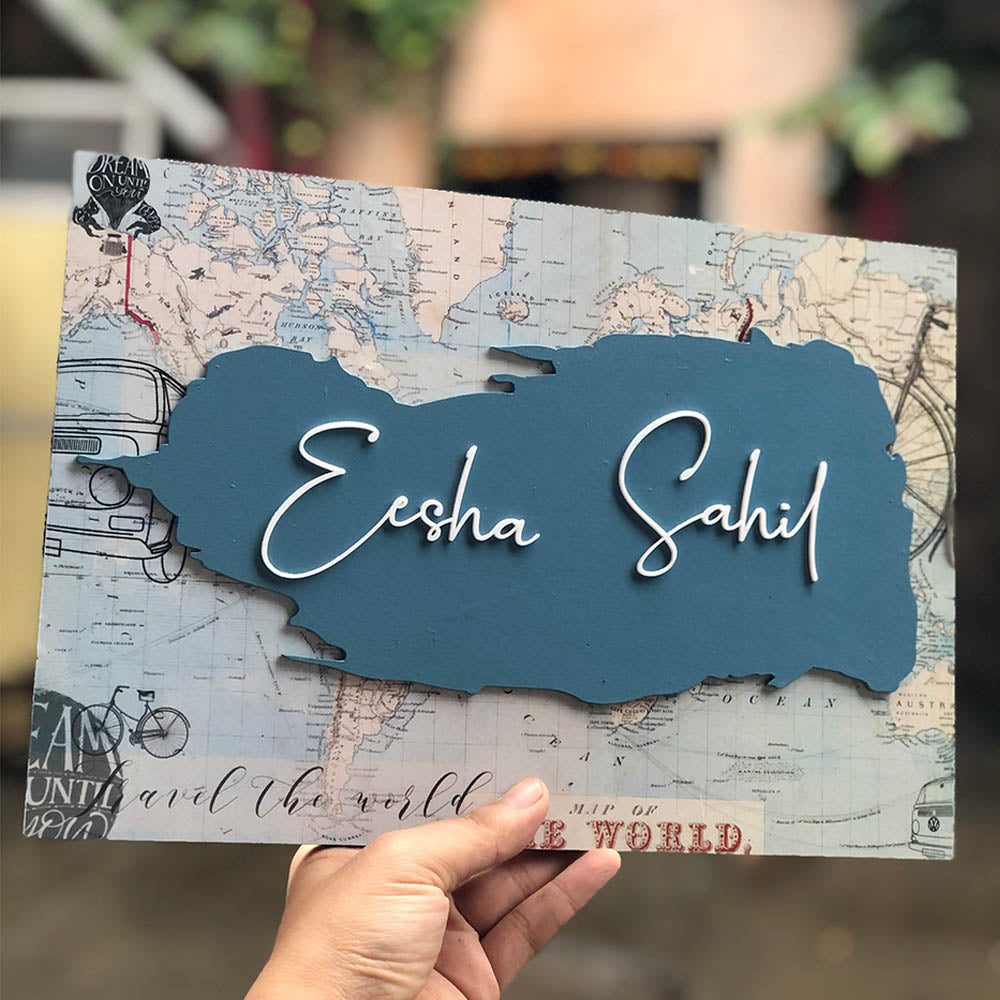 Pastel Rectangular Mdf Name Plate 20 - Handheld Showing Name Personalization