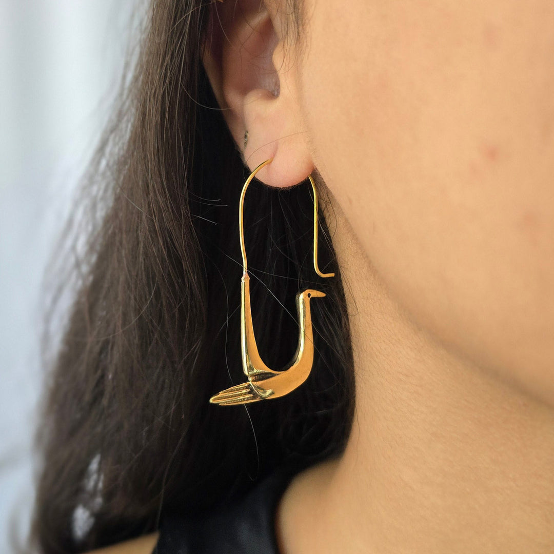 Handmade Nature'S Symphony Brass Earrings | Set Of 4