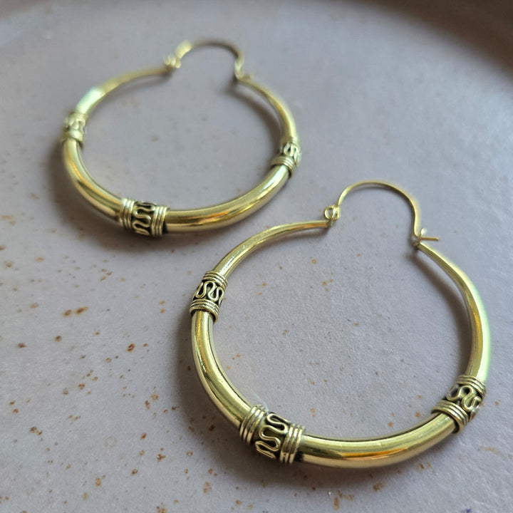 Handmade Navya Hoops Brass Earrings