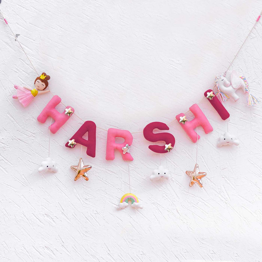 Handcrafted Personalized Themed Bunting For Kids Unicorn - Name Personalization Hanging Banner