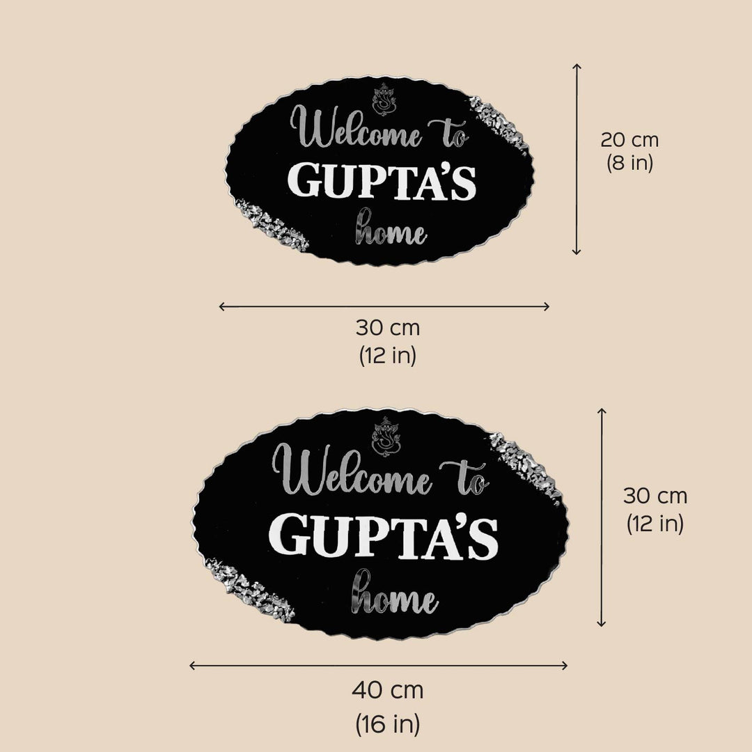 Personalized Oval Black Resin Name Plate