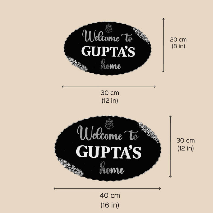 Personalized Oval Black Resin Name Plate