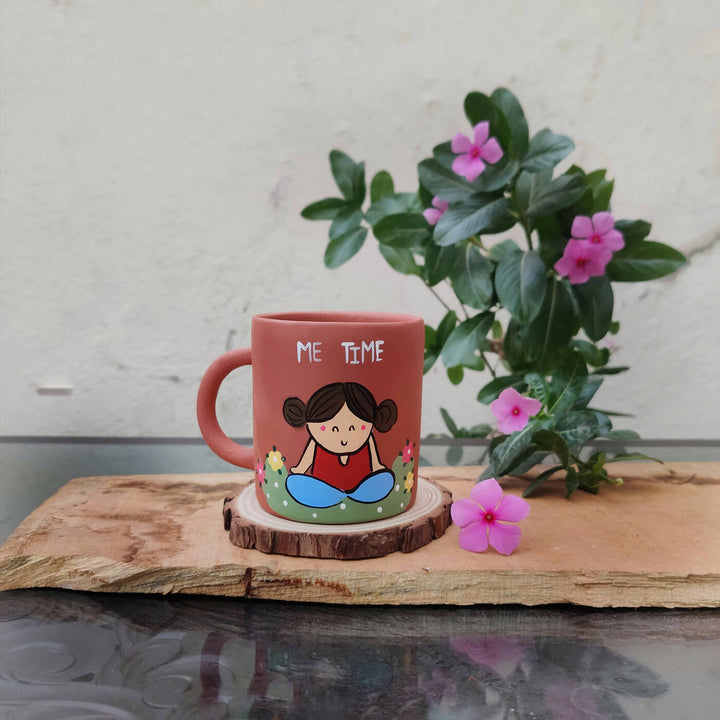 Handpainted "Me Time" Affirmation Terracotta Mug