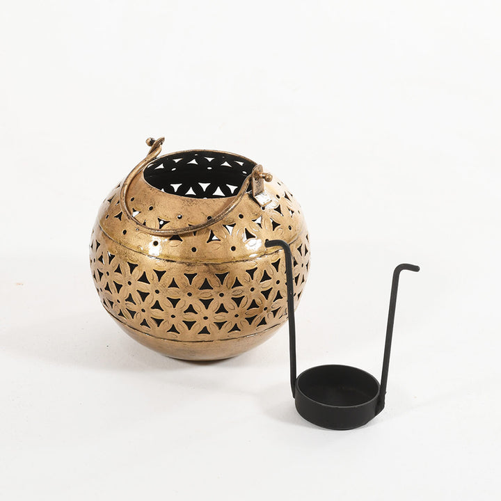 Handcrafted Iron Hanging Dhoop Pot & Tealight Holder