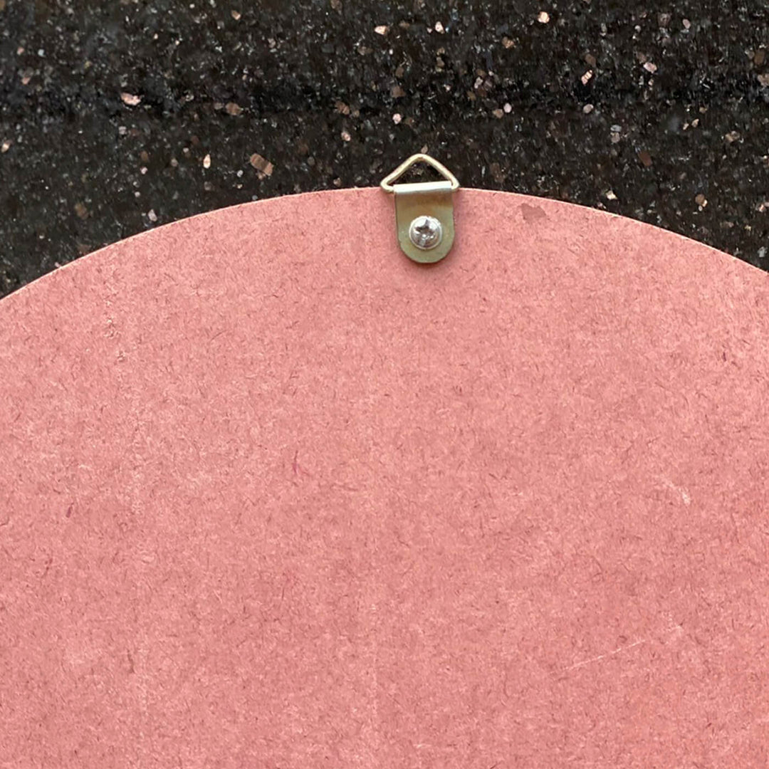 Personalised Floral Round Nameplate - Hanging Hardware Close-up