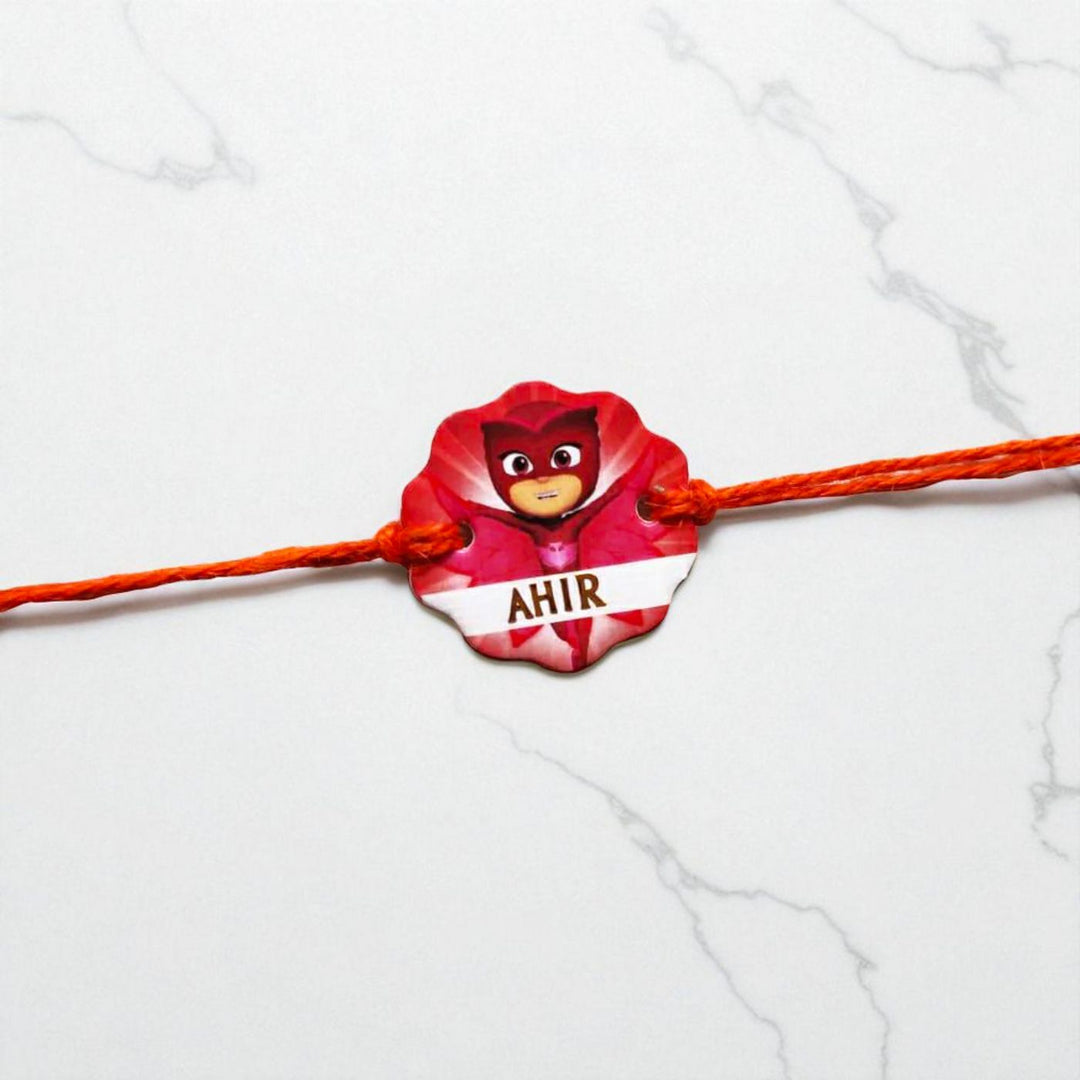 Personalized Ecofriendly PJ Mask Owlette Theme Paper Kids Rakhi