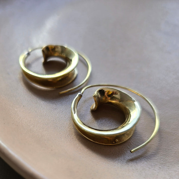Handmade Paloma Hooks Brass Earrings