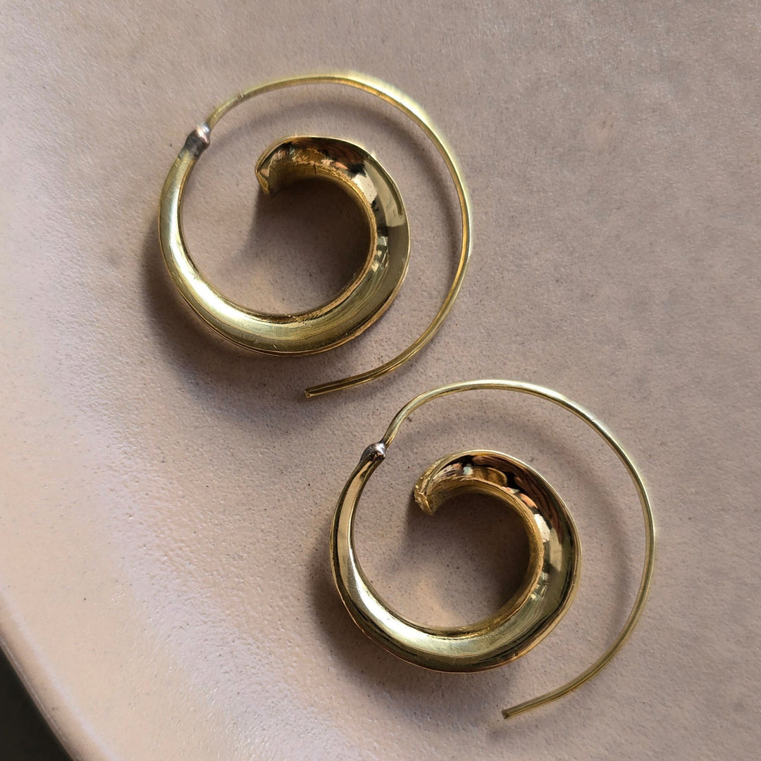 Handmade Paloma Hooks Brass Earrings