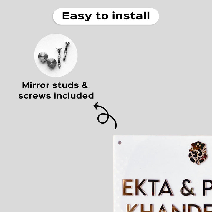 Classic Personalised Acrylic Name Plate For Doctors - Installation Hardware Close-up