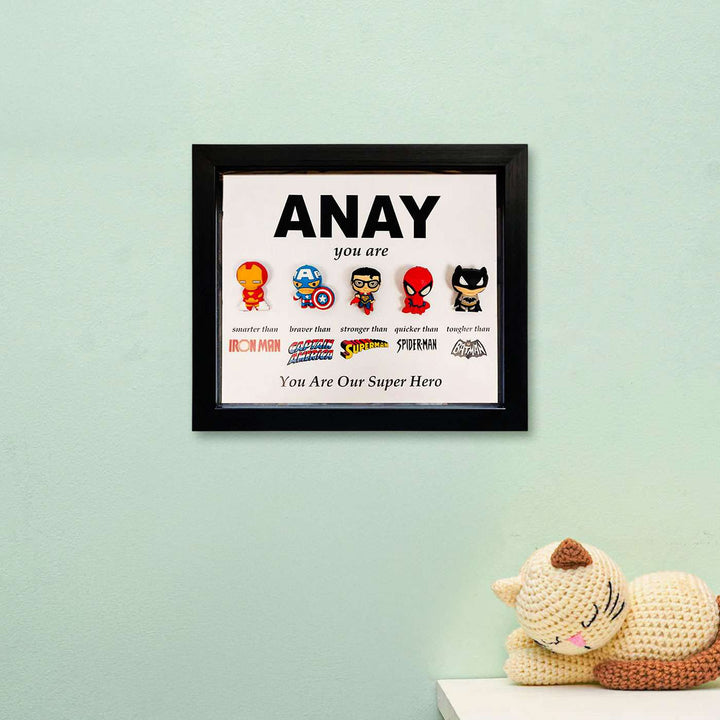 Personalized Printed 3D Superhero Theme Wooden Decorative Plaque