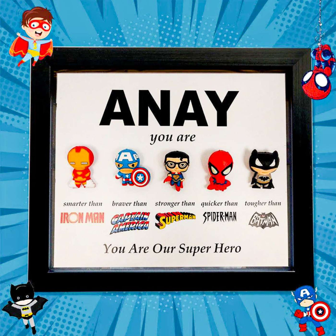 Personalized Printed 3D Superhero Theme Wooden Decorative Plaque