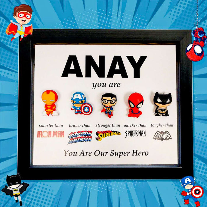 Personalized Printed 3D Superhero Theme Wooden Decorative Plaque