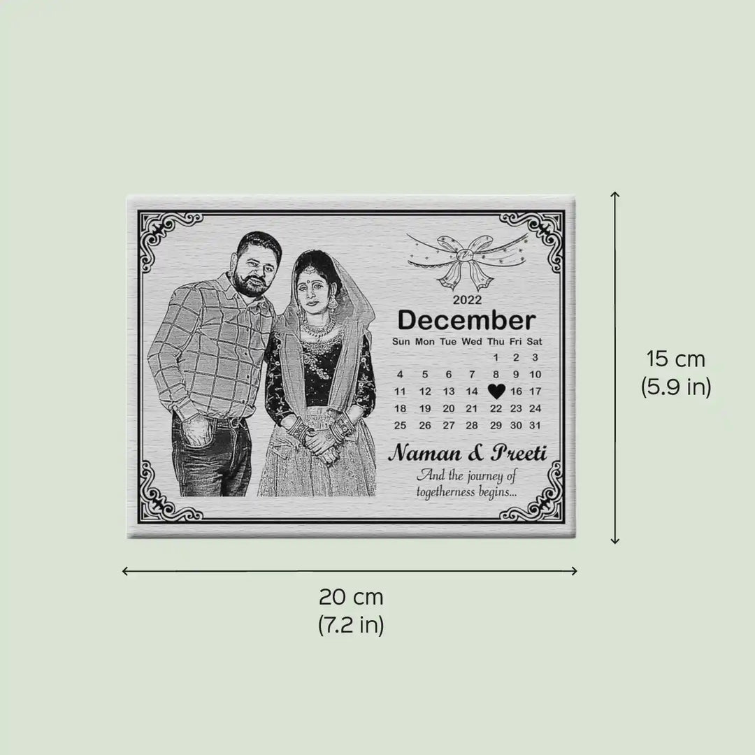 Photo Personalized Handmade Anniversary Calendar Wooden Decorative Plaque
