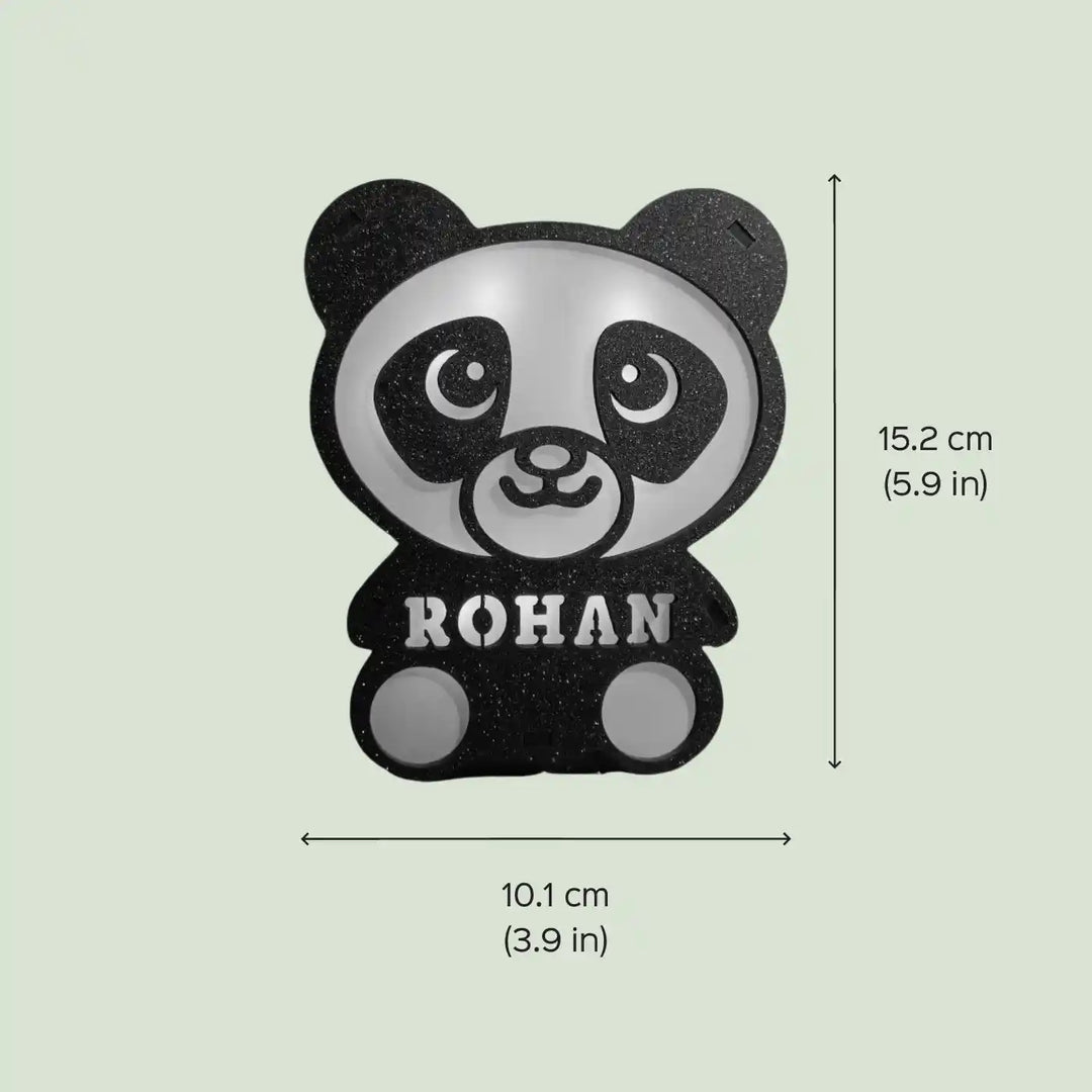 Personalized Panda Theme Wooden Table Lamp
