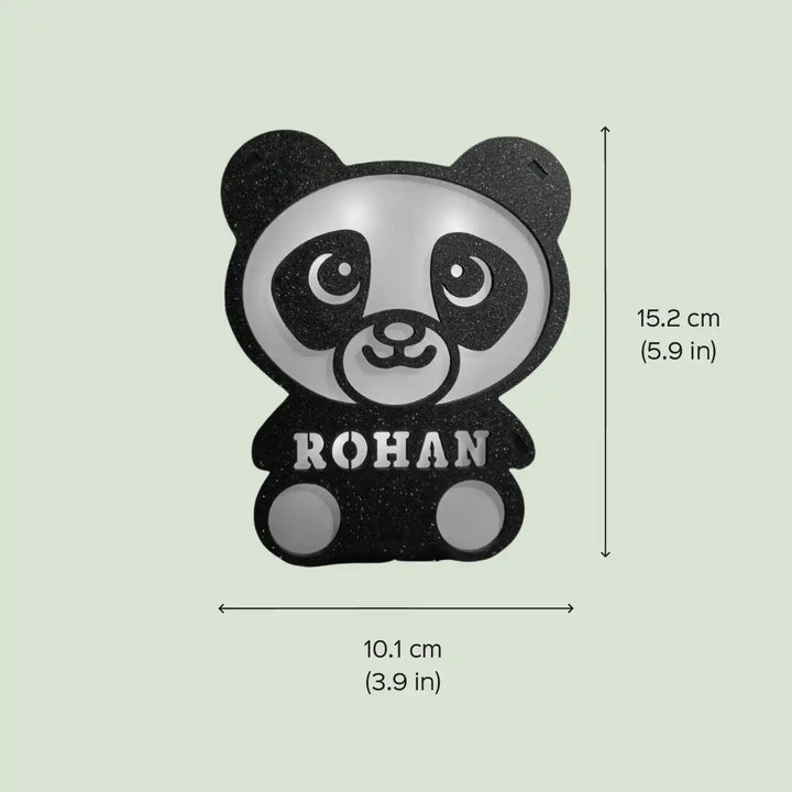 Personalized Panda Theme Wooden Table Lamp