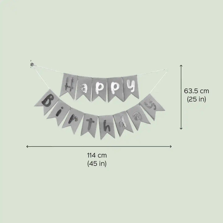 Handmade Pink & Blue Theme Felt Happy Birthday Bunting