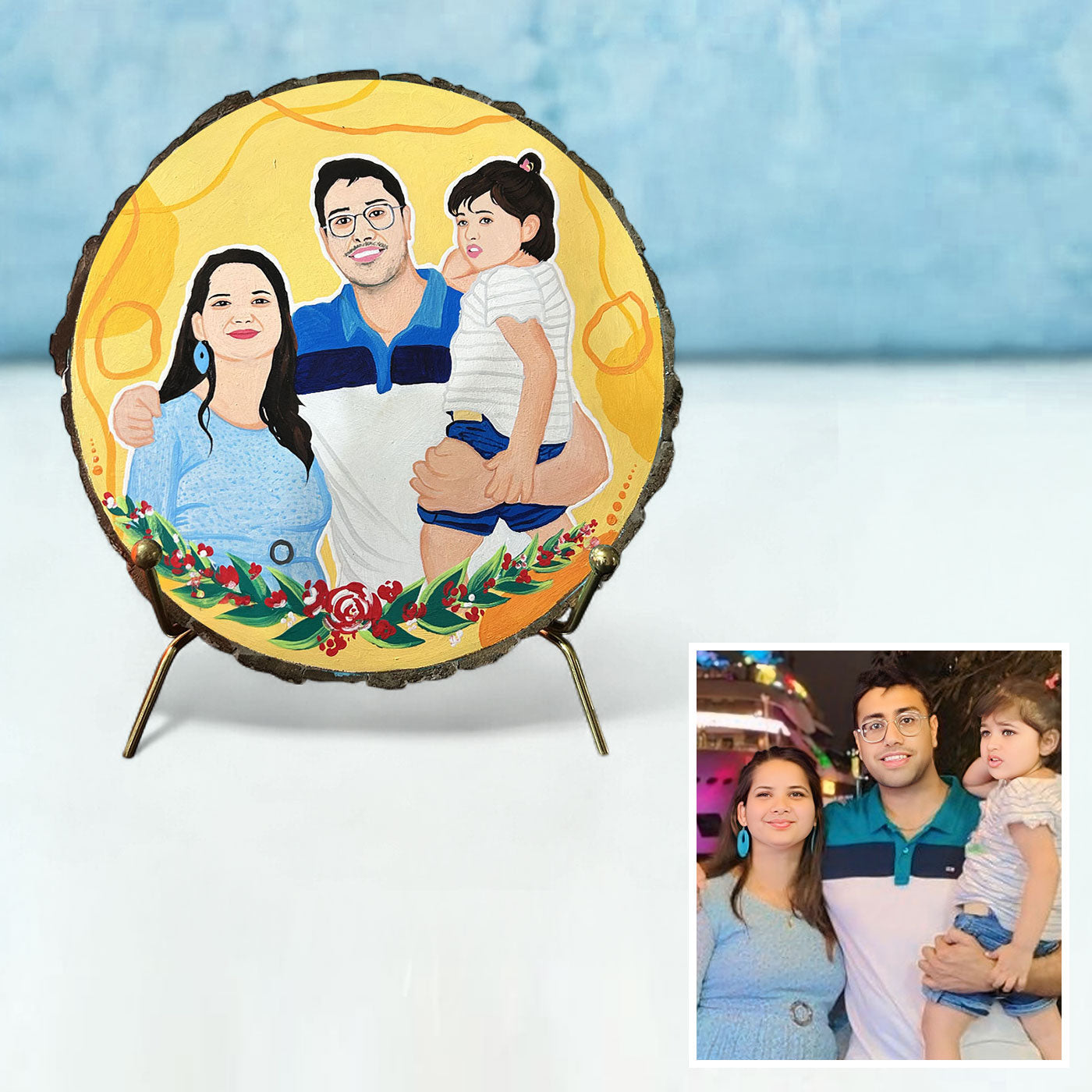 Buy Photo Personalized Hand-Painted Cute Family Theme MDF Wood ...