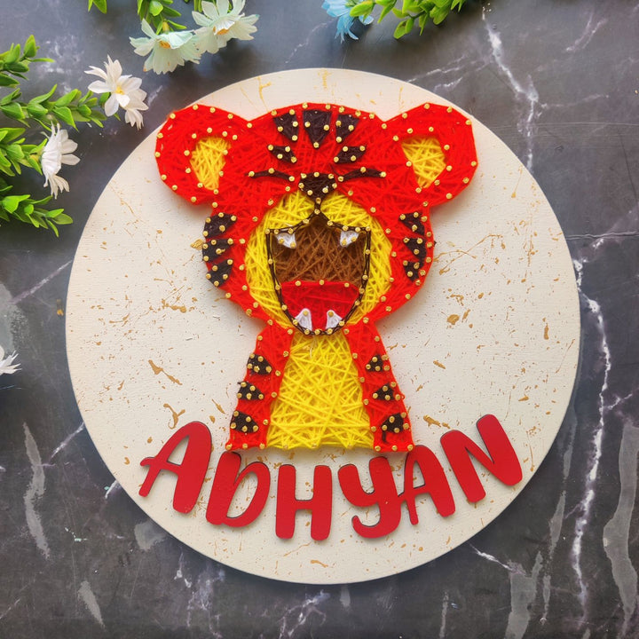 Personalized Animal Theme Kids String Art Name Plate 2 - Front View with Name Personalization (9)