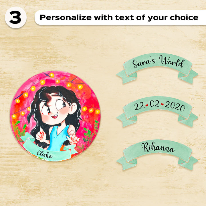 Photo Caricature Name Plate With Stand For Proposal - Name Personalization Example with Banners