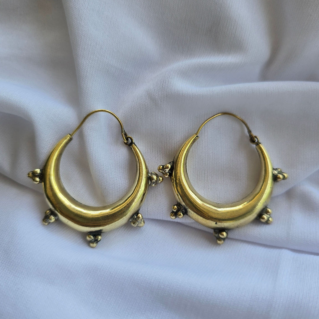 Handmade Rachel Hoops Brass Earrings