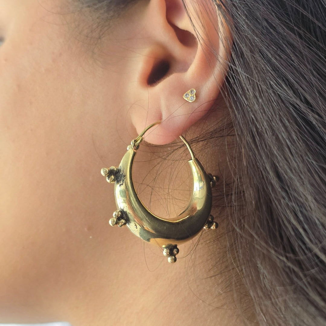 Handmade Rachel Hoops Brass Earrings