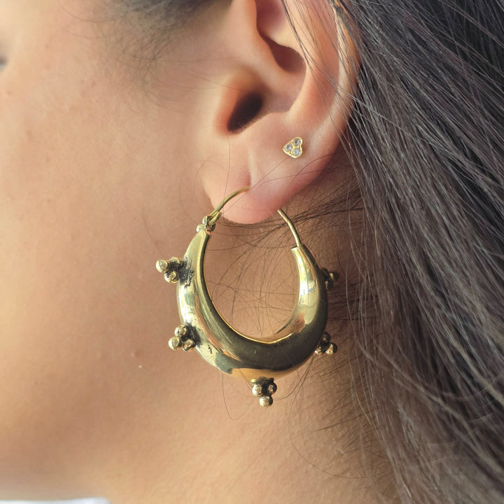 Handmade Rachel Hoops Brass Earrings