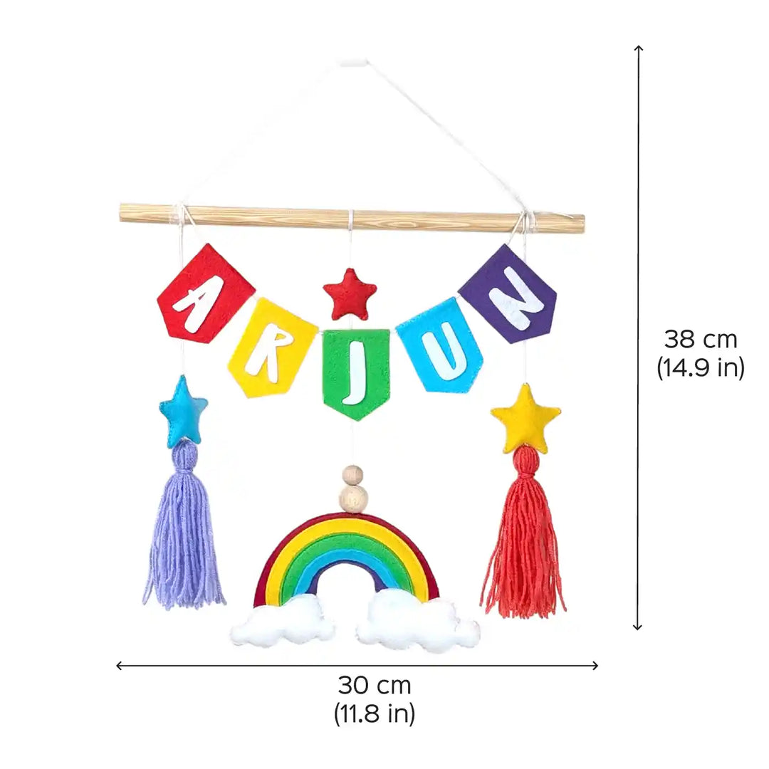Personalized Handmade Rainbow Felt Kids Name Plate For Kids