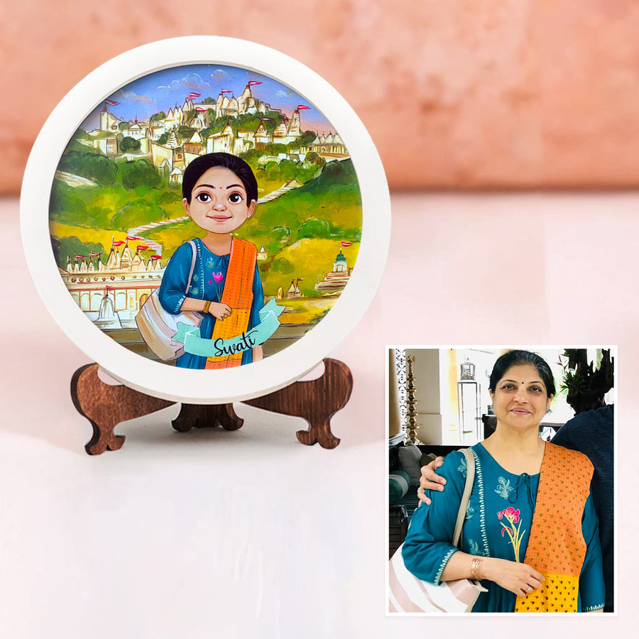 Personalised Hand Painted Teens Name Plate - Front View with Personalized Illustration