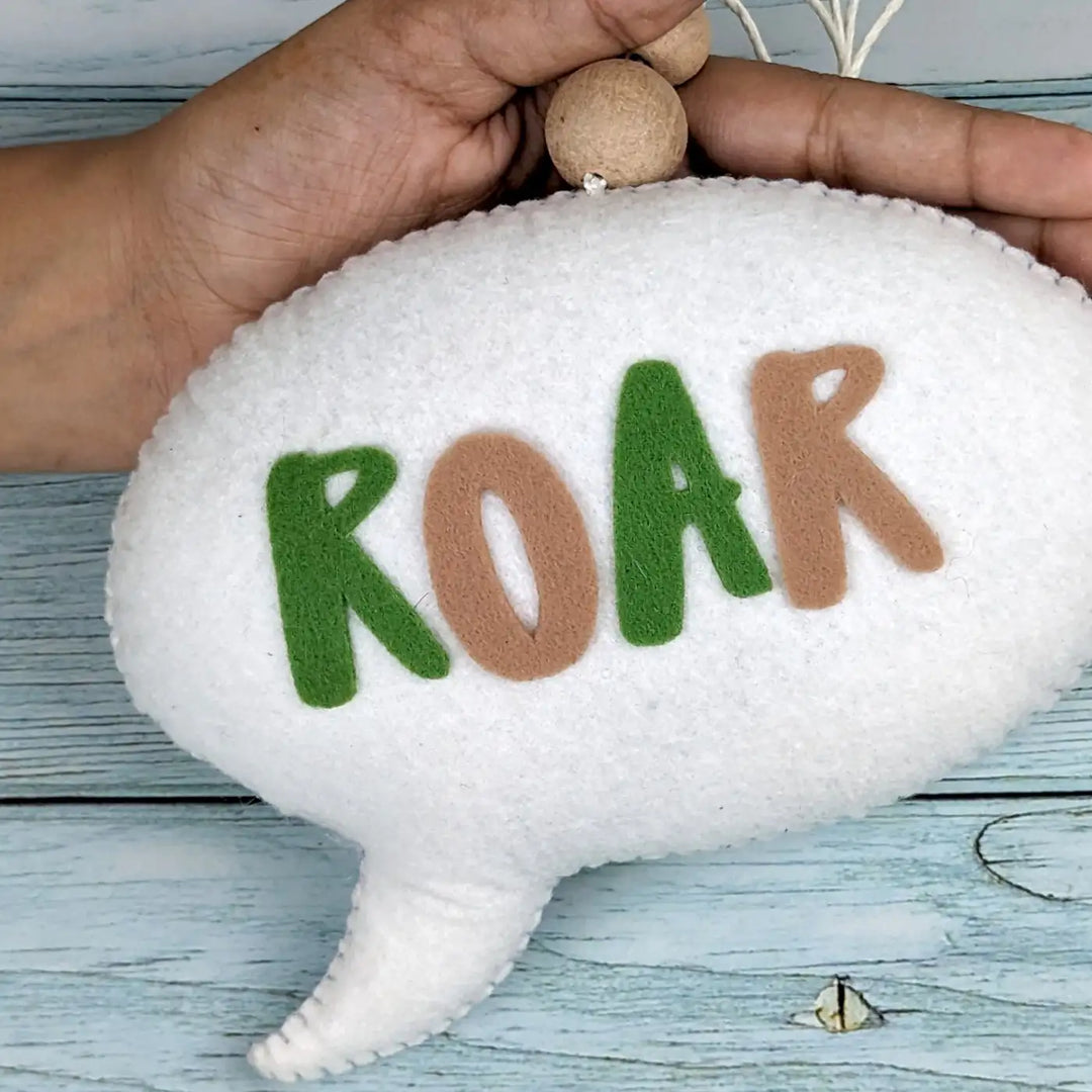 Handmade "Roar" Speech Bubble Theme Felt Hanging For Kids