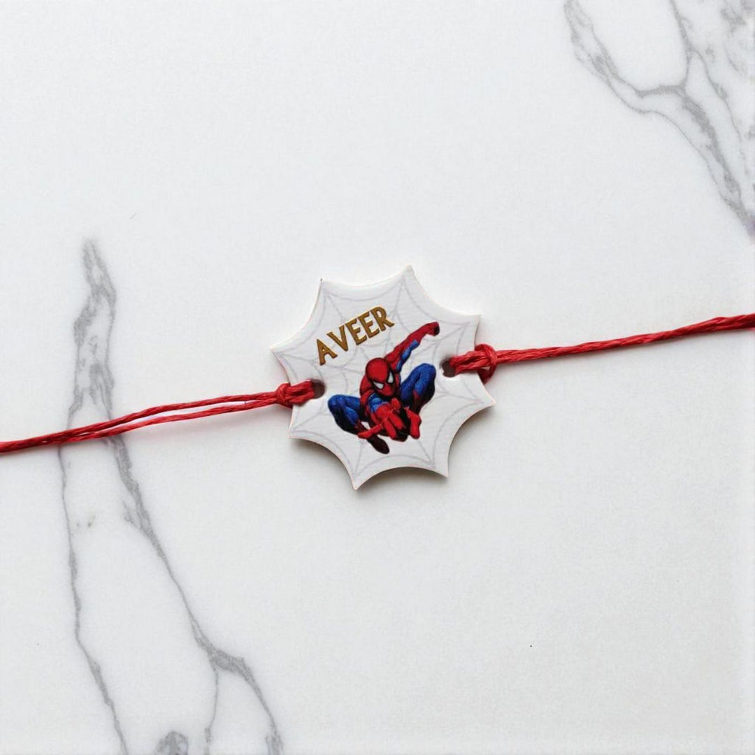 Personalized Ecofriendly Spiderman Theme Paper Kids Rakhi