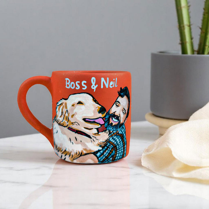 Photo Personalized Hand-Painted Pet Father Terracotta Mug