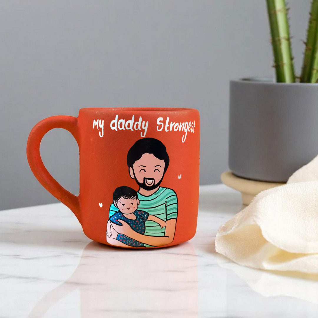 Photo Personalized Hand-Painted Father'S Day Theme Terracotta Mug