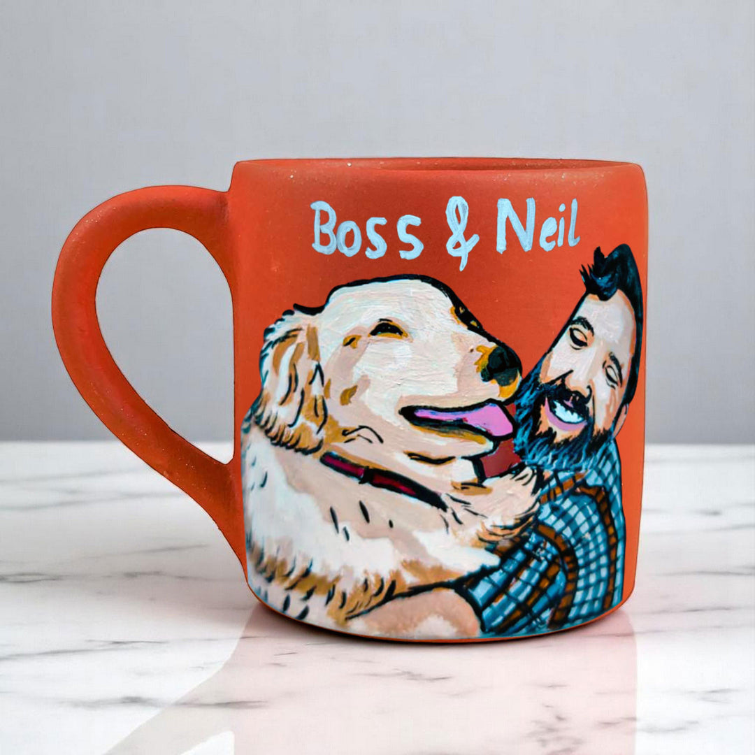 Photo Personalized Hand-Painted Pet Father Terracotta Mug