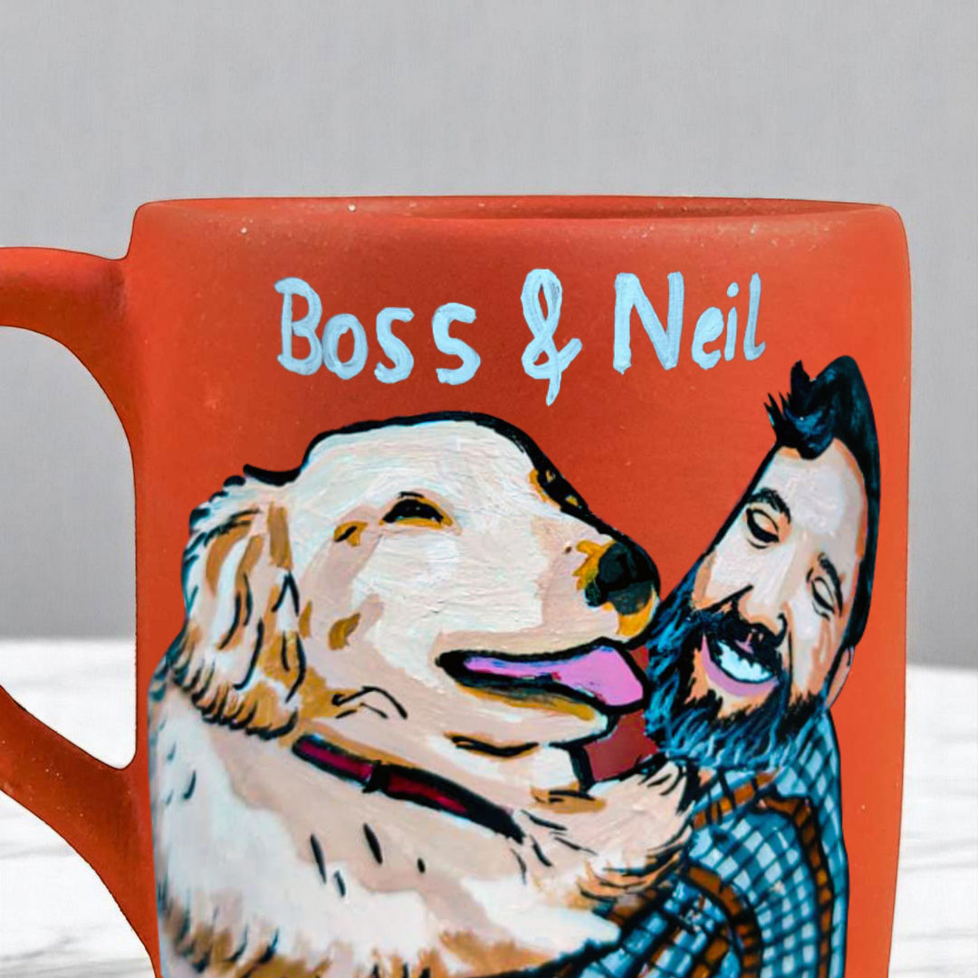Photo Personalized Hand-Painted Pet Father Terracotta Mug