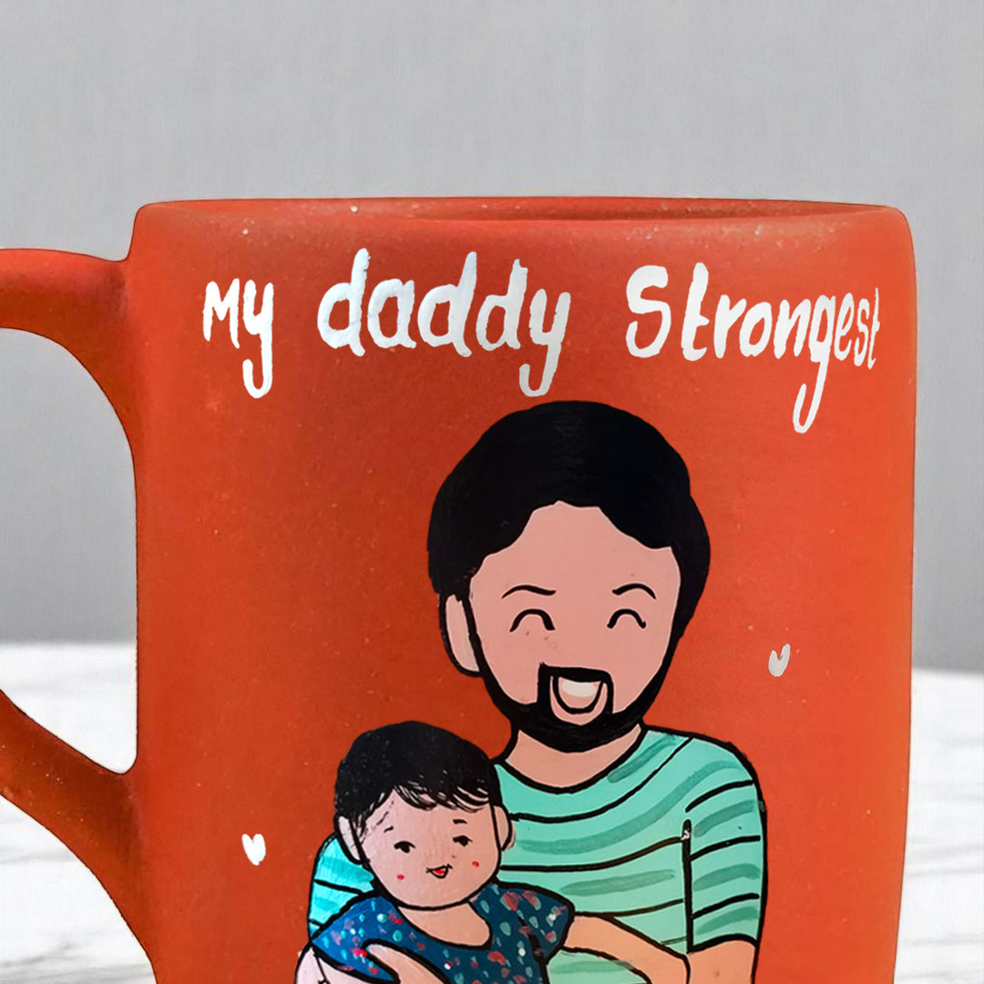 Photo Personalized Hand-Painted Father'S Day Theme Terracotta Mug