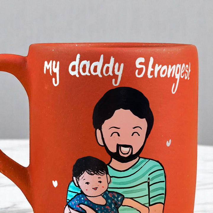 Photo Personalized Hand-Painted Father'S Day Theme Terracotta Mug