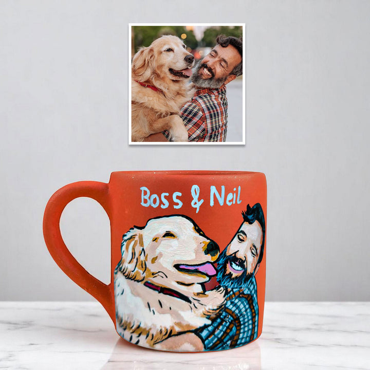 Photo Personalized Hand-Painted Pet Father Terracotta Mug