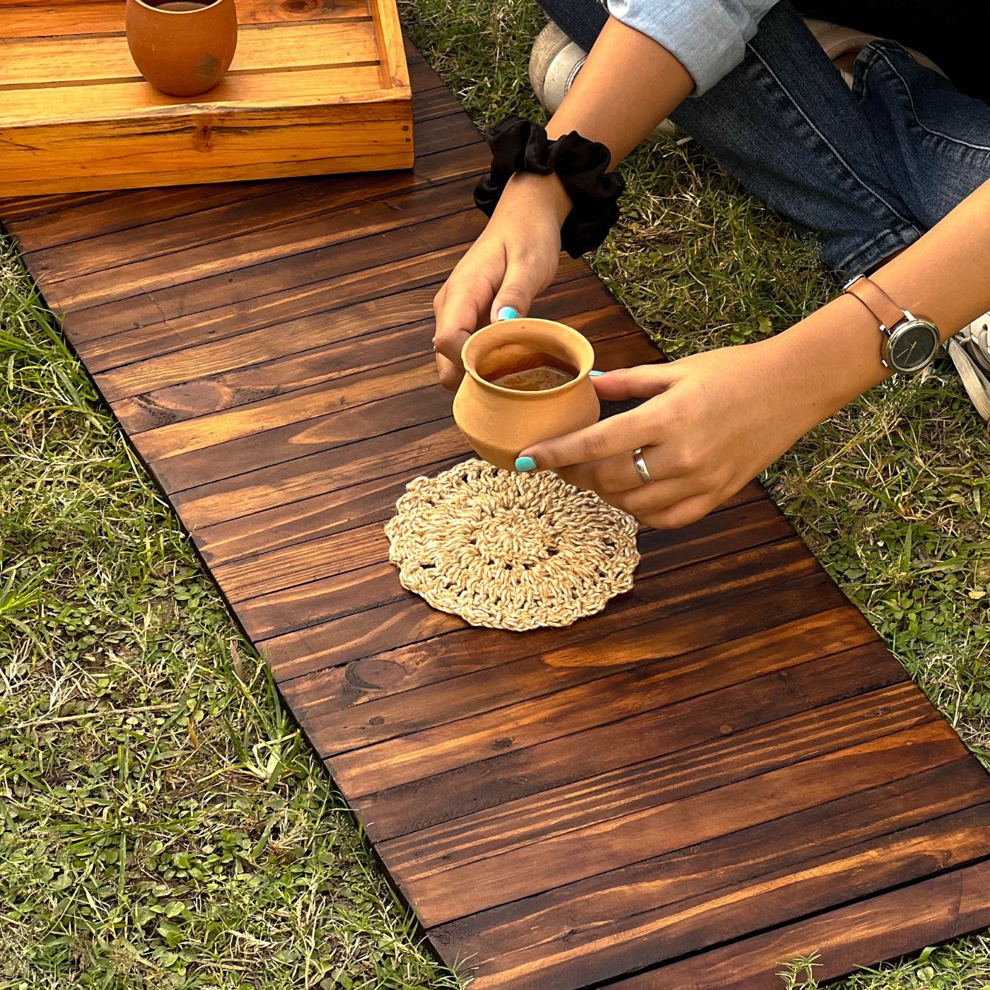 Buy Upcycled Foldable Pine Wood Runner Placemat Online On Zwende