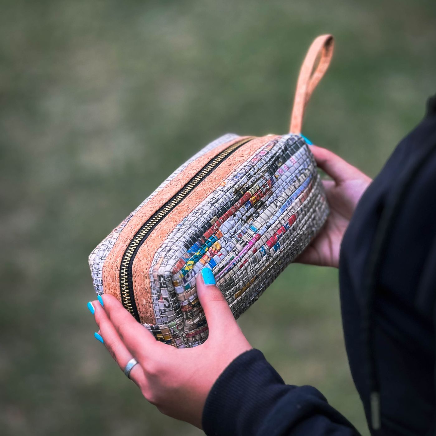 The Emerald Pine Overlap Upcycled Pouch main image 0