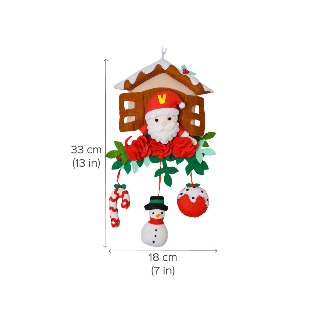 Personalized Initial Santa Felt Wall Hanging For Christmas Door Decoration