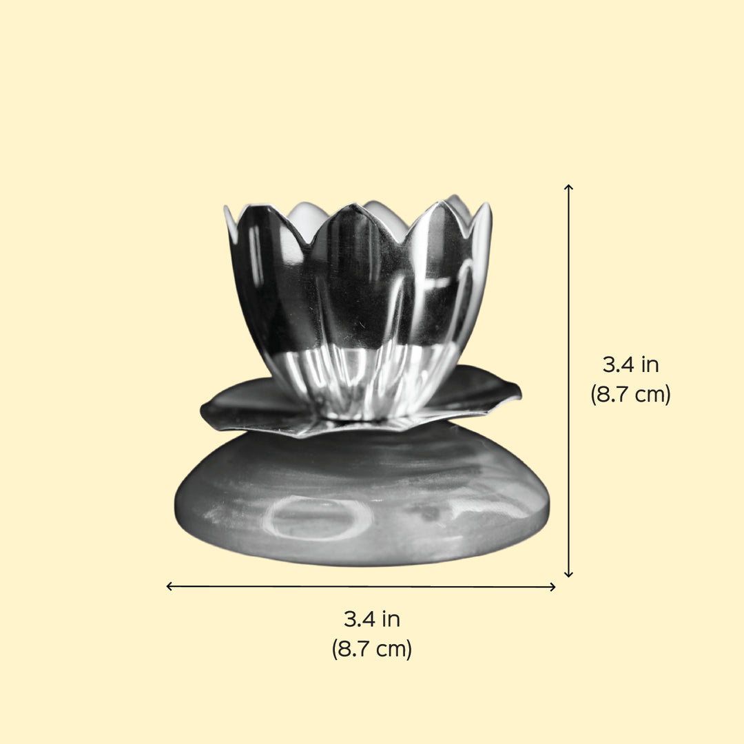 Silver Plated Shanti Oil Lamp / Diya Packed in Gift Box