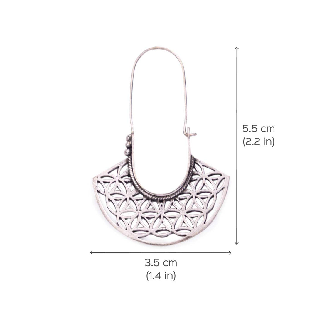 Handcrafted Western Silver Plated Brass Earrings